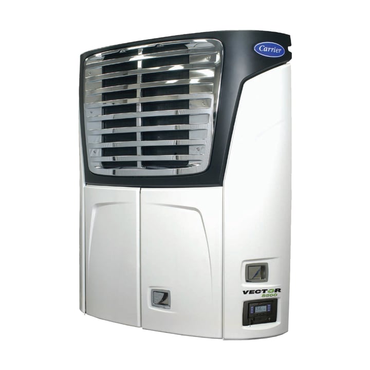 A trailer-mounted Carrier Vector refrigeration unit