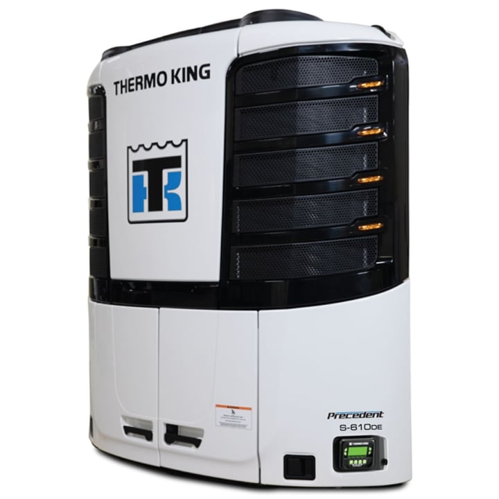A trailer-mounted Thermo King Precedent refrigeration unit